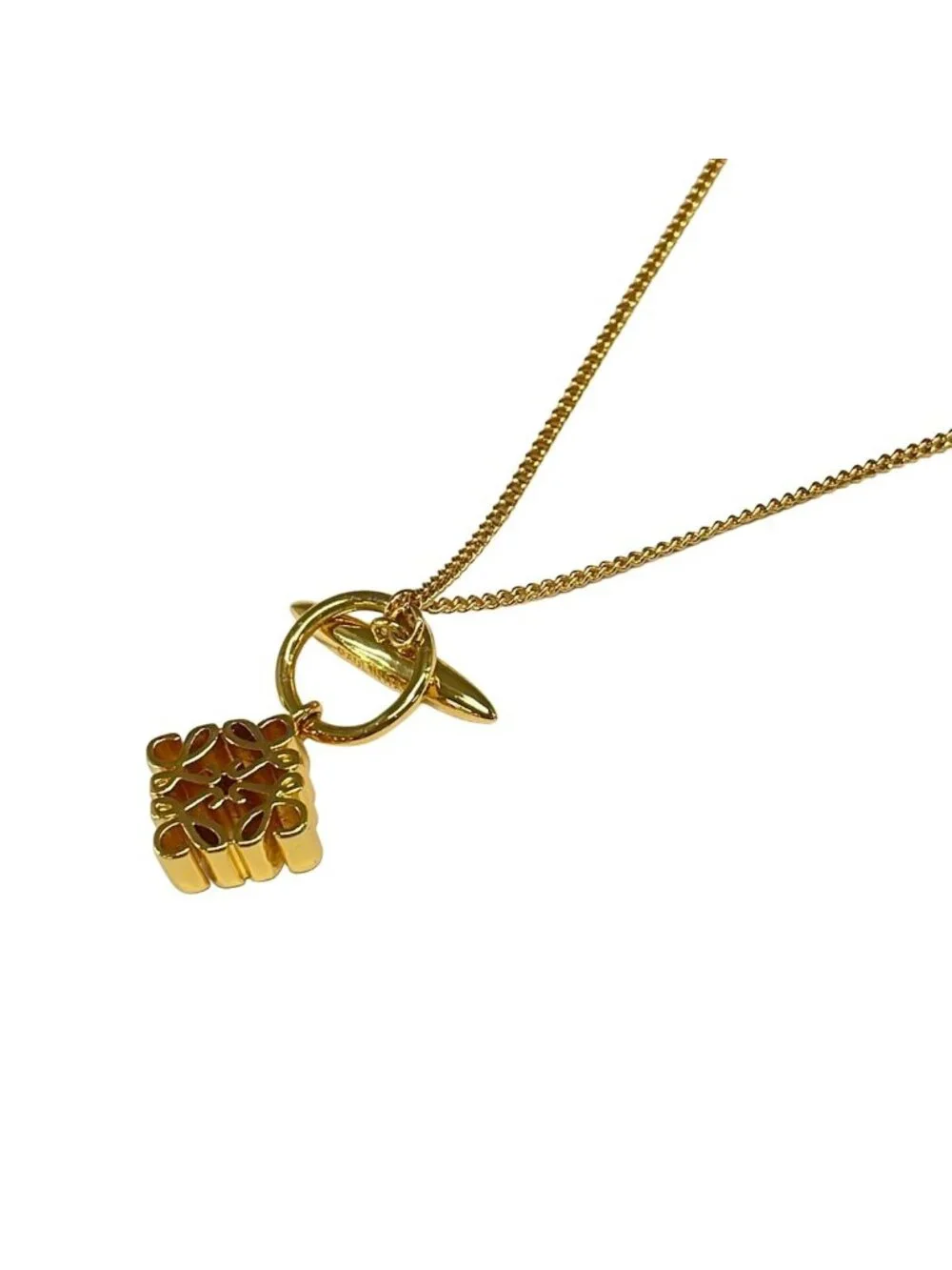 Loewe Necklace Anagram Pendant Gold